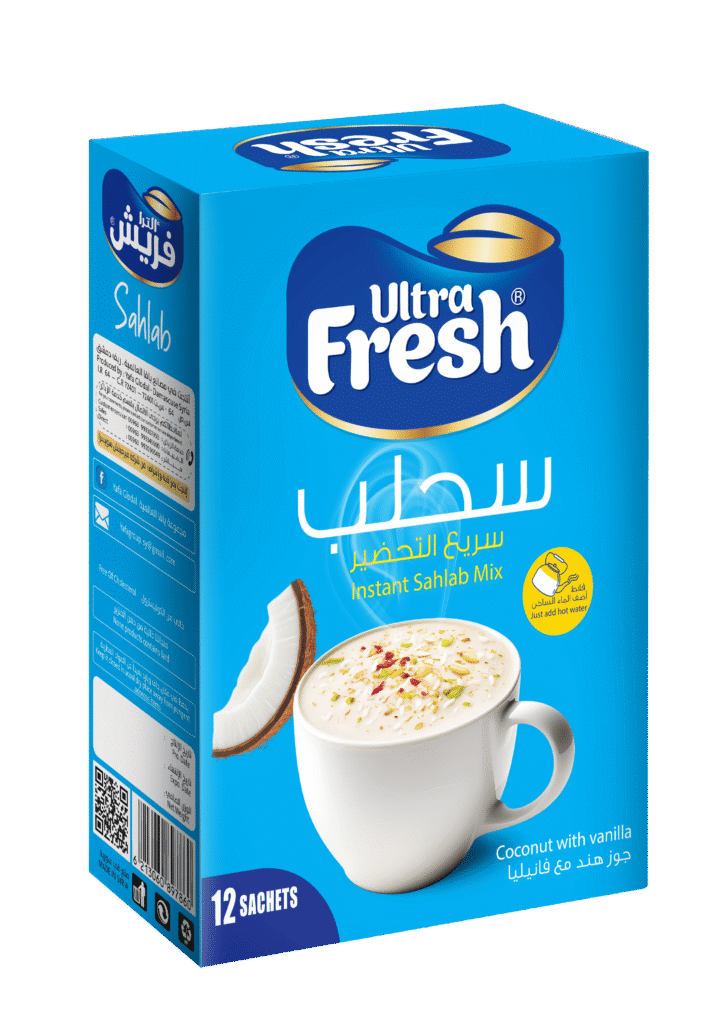 سحلب جوز هند مع فانيليا سريع التحضير علبة