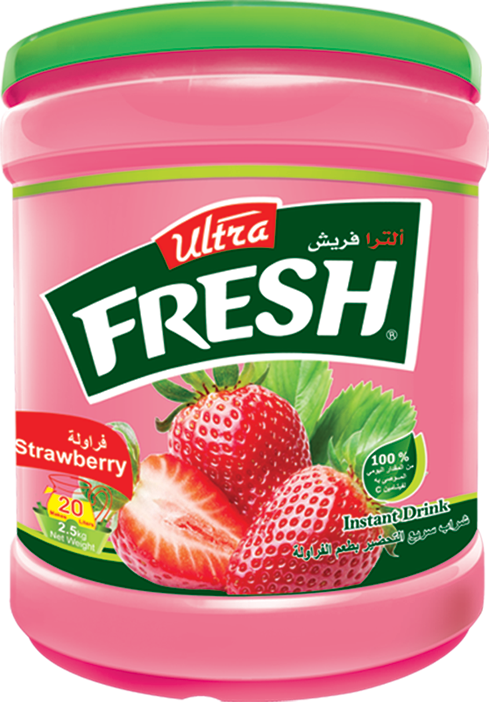 شراب سريع التحضير بطعم فراولة