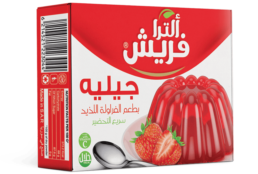 جيليه بطعم الفراولة اللذيد